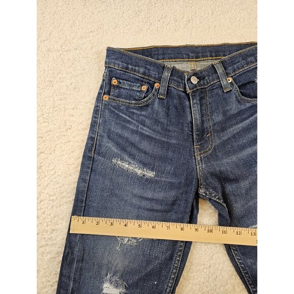 Levi's 511 Jeans Men's 29x30 Slim Straight Leg Blue Denim Distressed Medium Wash - Picture 7 of 16